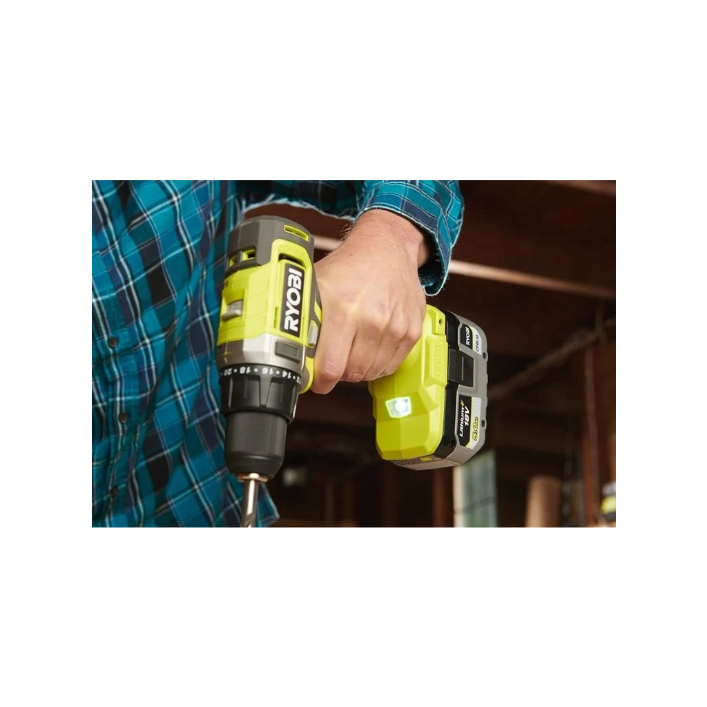 Шуруповерт Ryobi ONE+ RDD18-2C415S 18V, 1х4Ah, 1х1.5Ah, 52Нм, 450/1750об/хв 1.3кг сумка (5133005612) - зображення 7