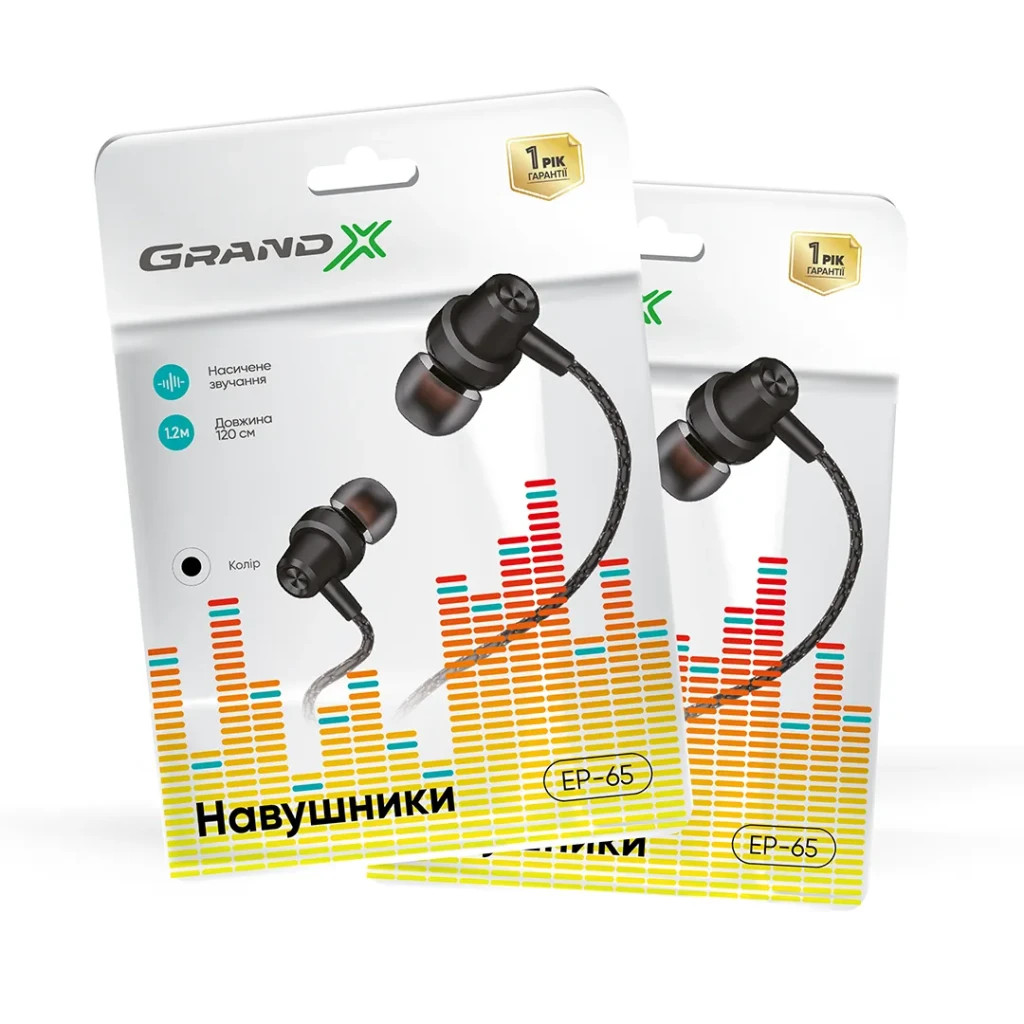 Навушники Grand-X EP-65B Black (EP-65B) - зображення 2