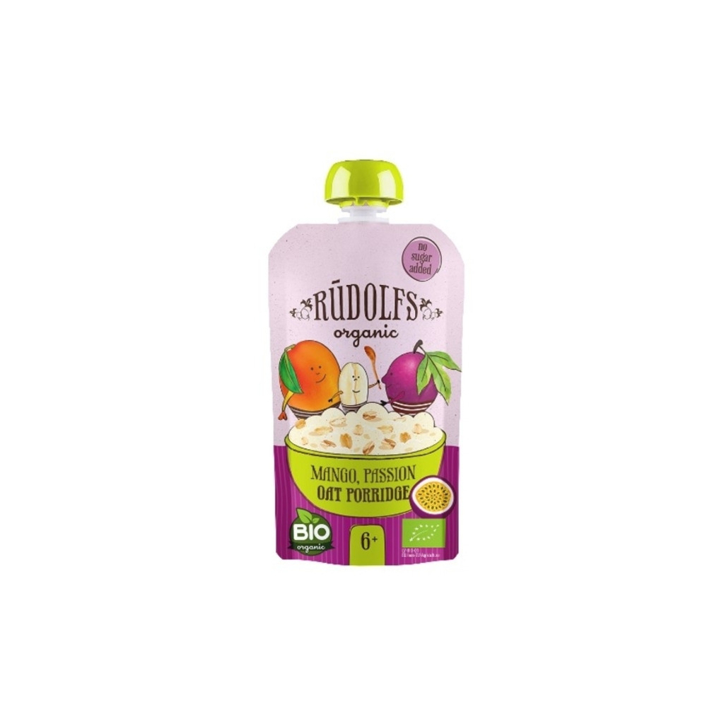 Дитяча каша Rudolfs молочна вівсяна Pouch Манго та маракуя, 110 г (4751017941812) - зображення 1