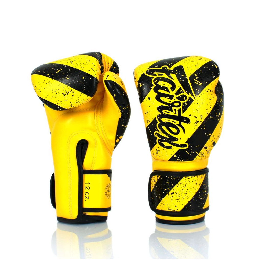 Боксерські рукавички Fairtex BGV14Y Yellow/Black 14 унцій (бинти в комплекті) (BGV14Y_14oz_Yellow/Black) - зображення 3