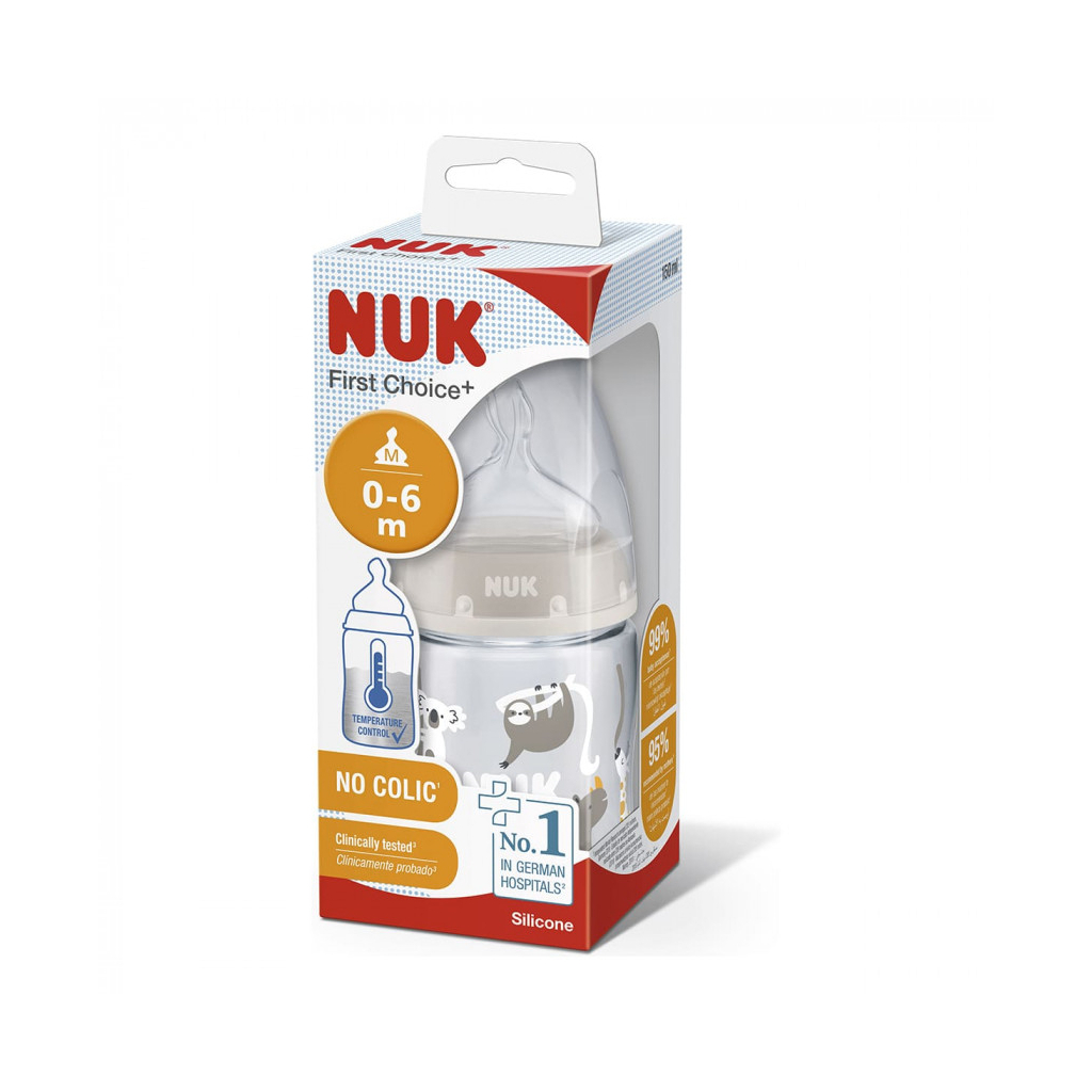 Пляшечка для годування Nuk First Choice Plus Сафарі 150 мл Бежева (3952400) - зображення 2