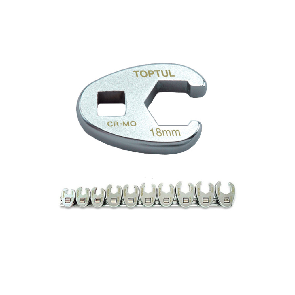 Ключ Toptul розрізний односторонній 3/8" 10шт 10-19мм (GAAR1001) - изображение 1