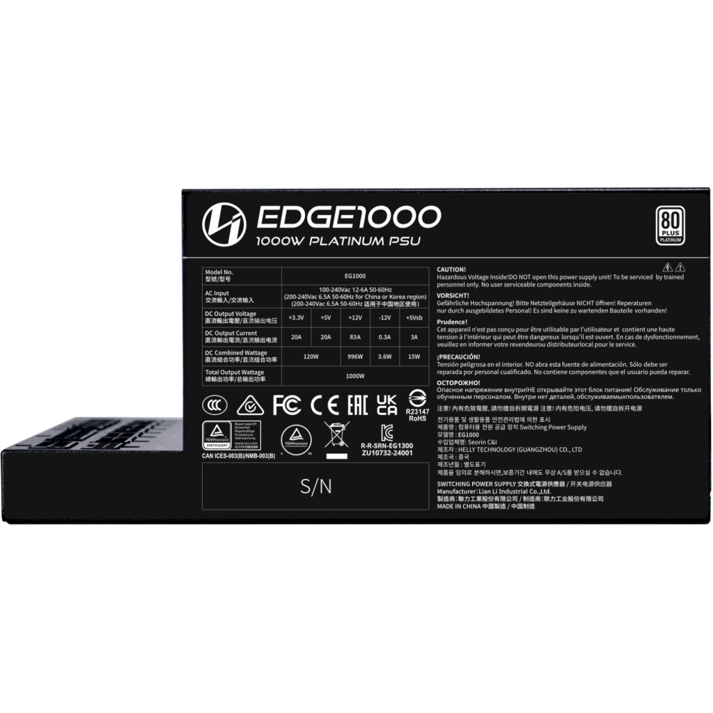 Блок живлення Lian Li 1000W EDGE1000 (G9P.EG1000.BE00.EU) - зображення 3