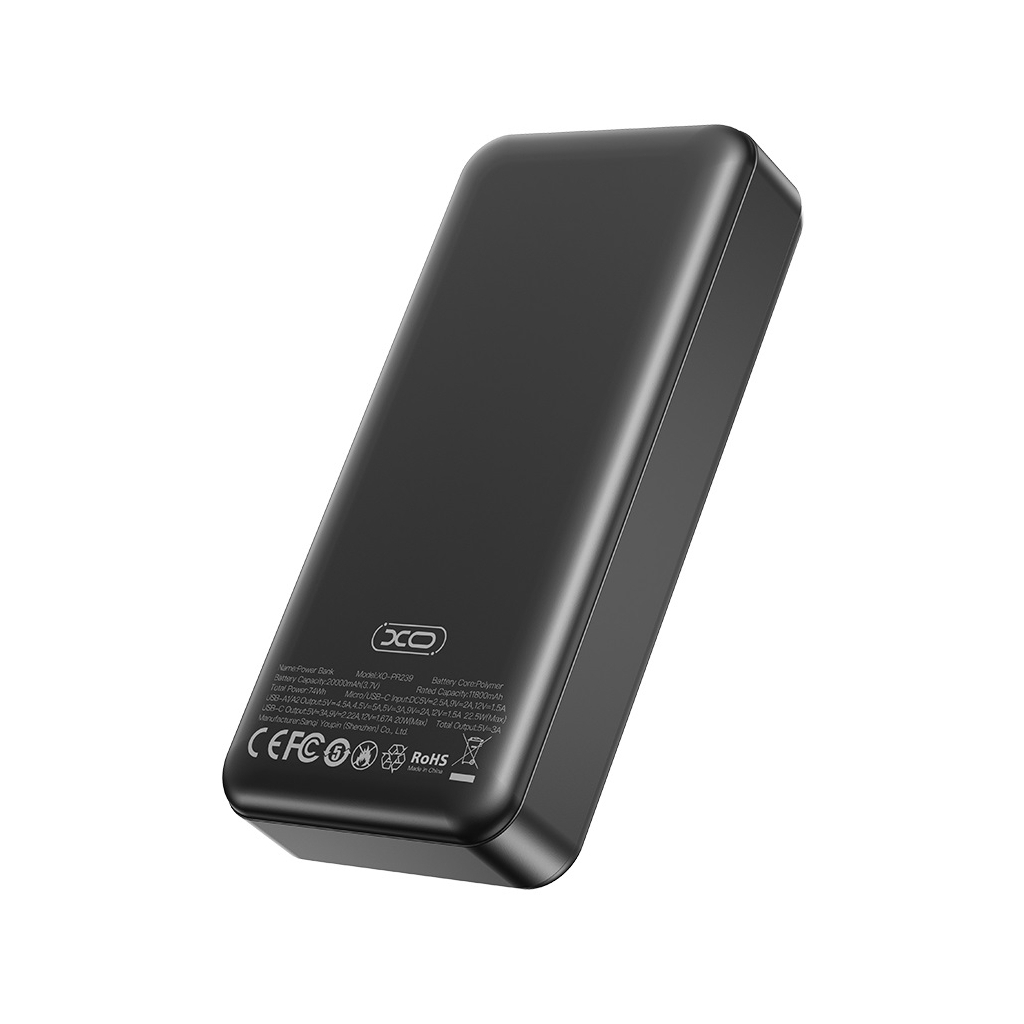 Батарея універсальна XO 20000mAh, PD/20W, QC/22.5W, black (PR239_Black) - зображення 6