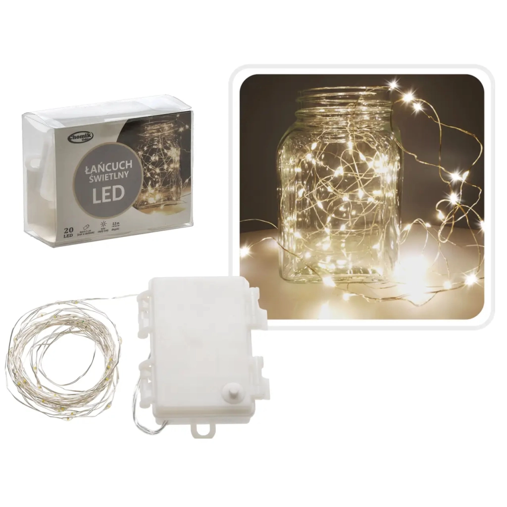 Гірлянда Chomik Струна 2.3 м 20 LED Теплий білий (5900779802636) - зображення 4