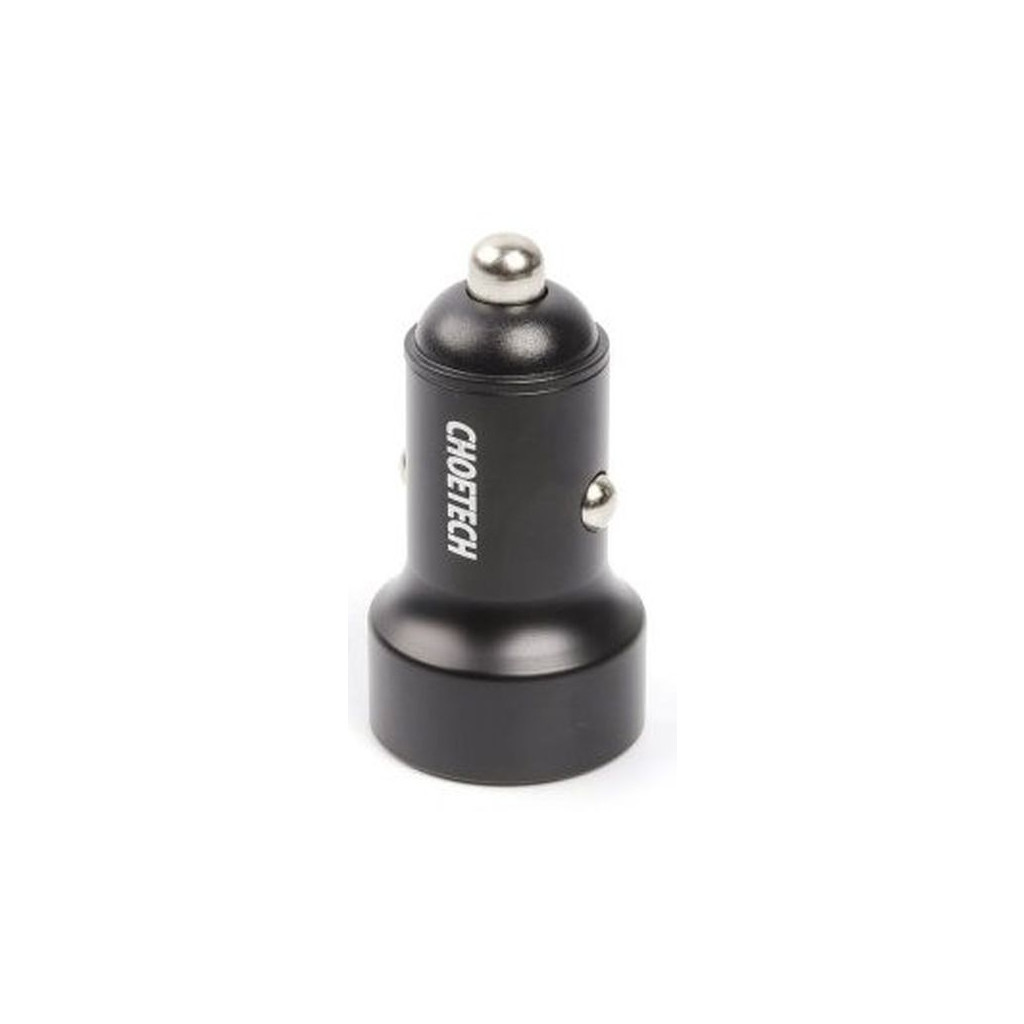 Зарядний пристрій Choetech car 2хUSB-C 40W PD black (С0054-BK) - зображення 3