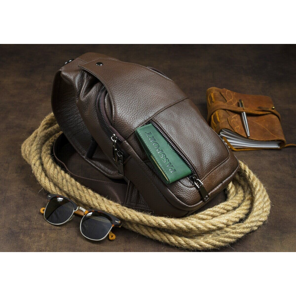 Сумка Vintage Шкіряна через плече Коричнева (14390) - зображення 3