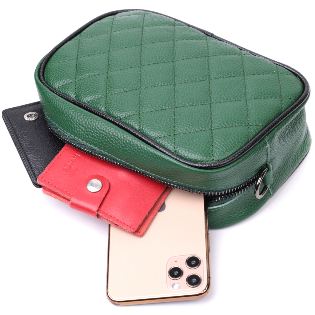 Сумка Vintage З натуральної шкіри Зелена (22384) - зображення 8