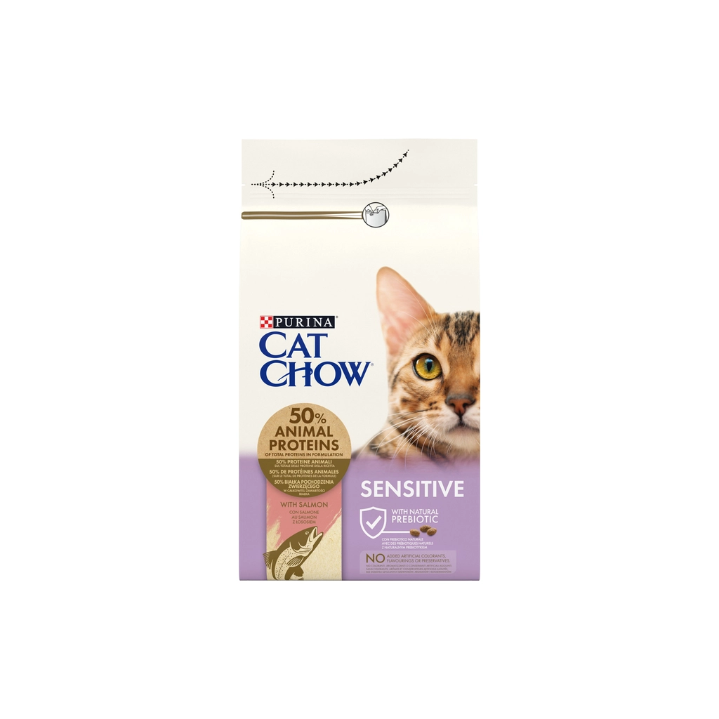 Сухий корм для кішок Purina Cat Chow Sensitive з лососем 1.5 кг (7613035394131) - изображение 2