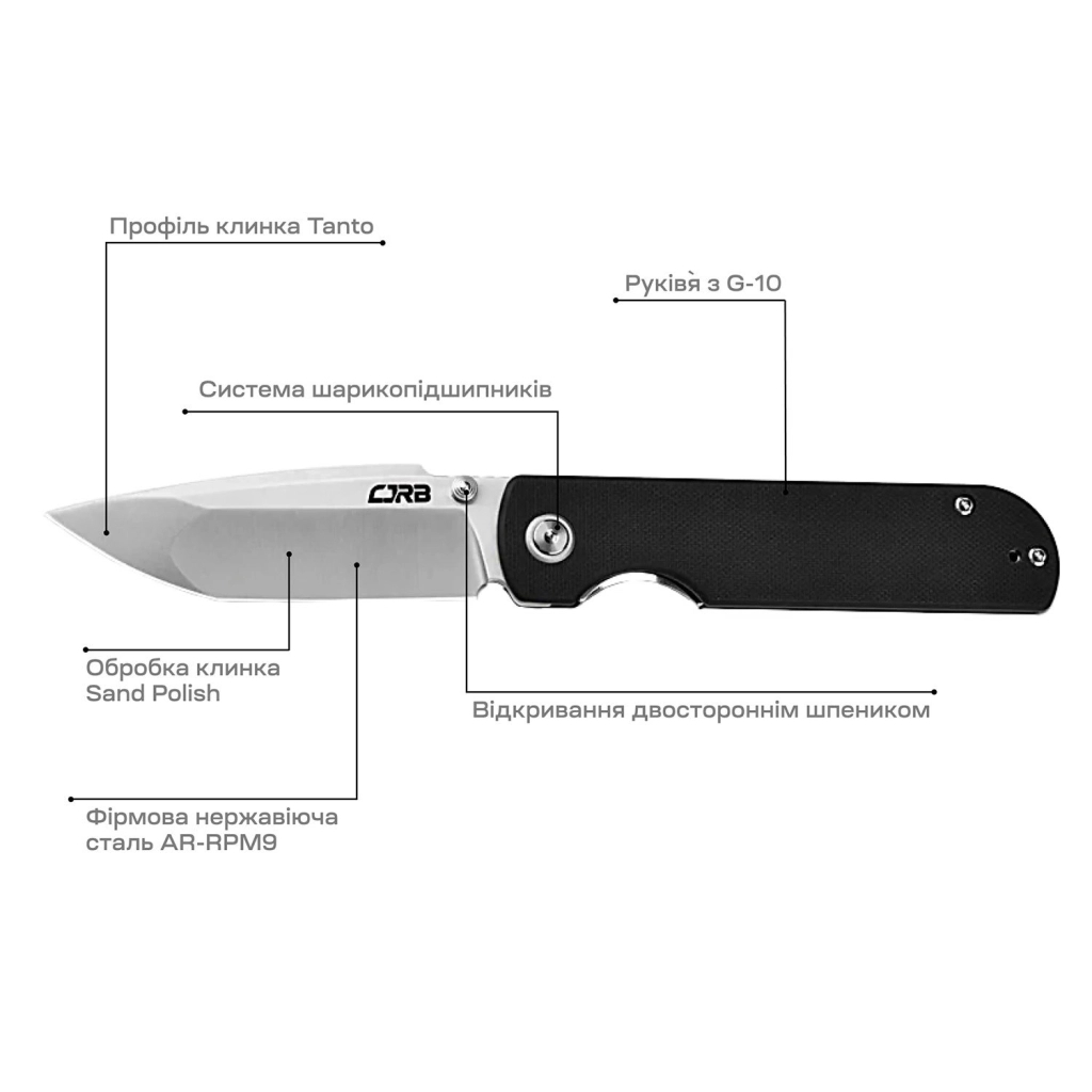 Ніж CJRB Nova Black (J1937-BK) - зображення 5