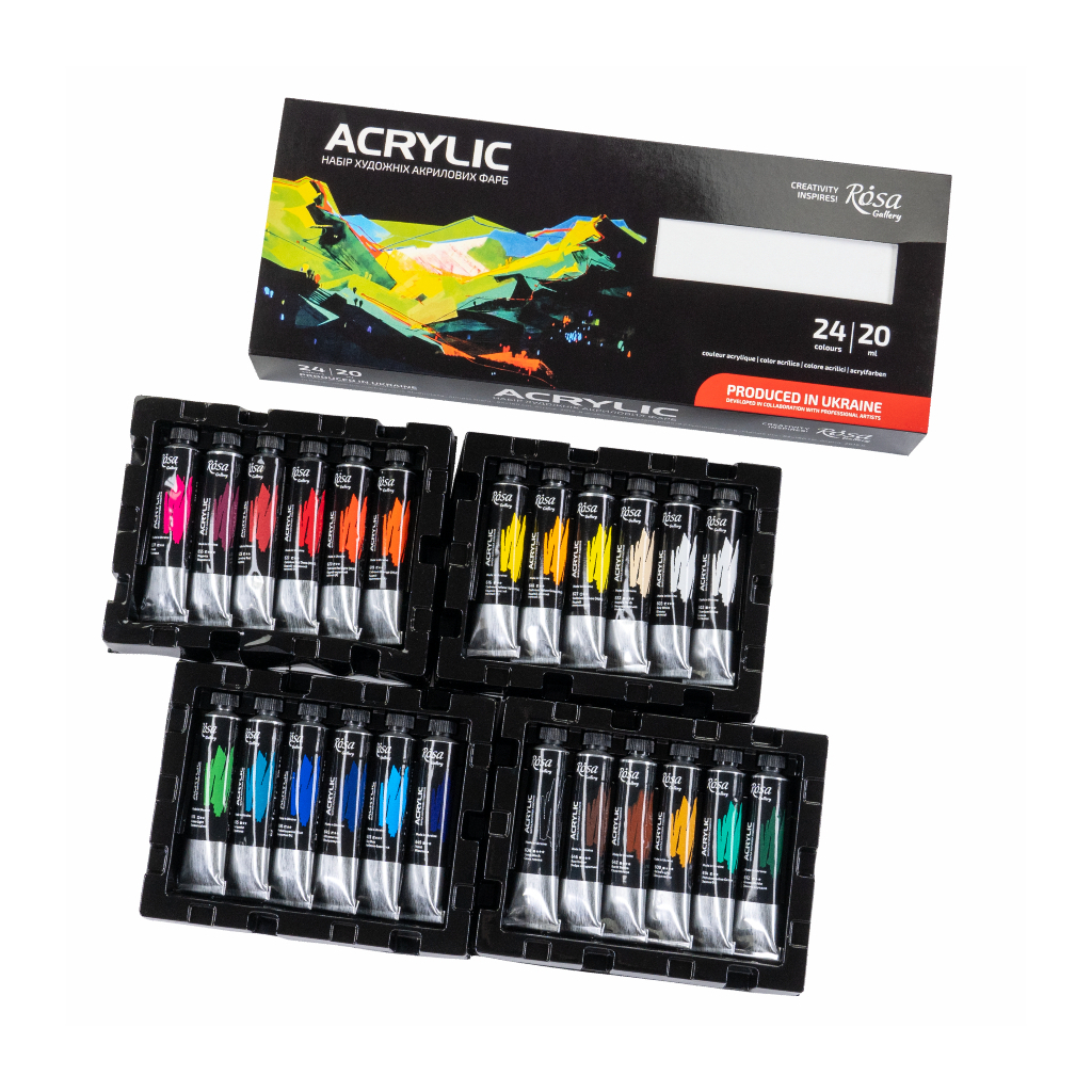 Акрилові фарби Rosa Gallery 24 x 20 мл блістер (4823098538172) - зображення 2