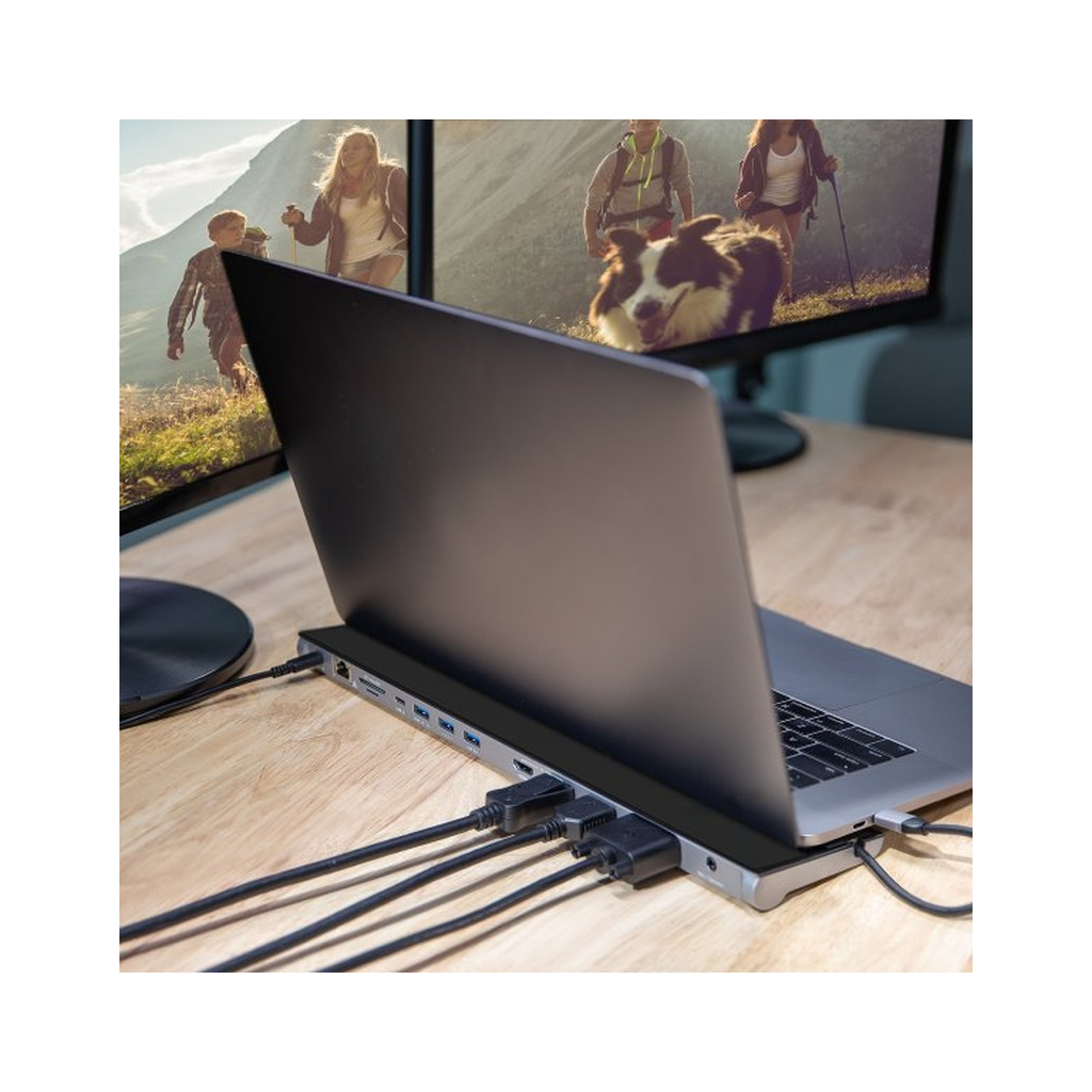 Порт-реплікатор J5create Dock-Station USB-C 10-in-1 (HDMI/PD/USB-A/USB-C/LAN/картридер/audio) (JCD543-N) - зображення 8