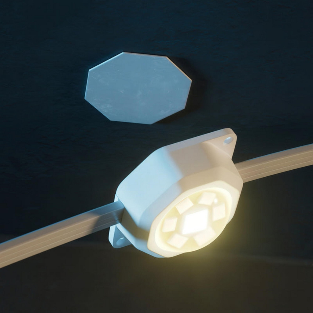 Гірлянда Twinkly Smart LED Permanent Light 72 RGB LED String, White Wire, Plug F, IP65 (TWPL072STP-TEU) - зображення 2