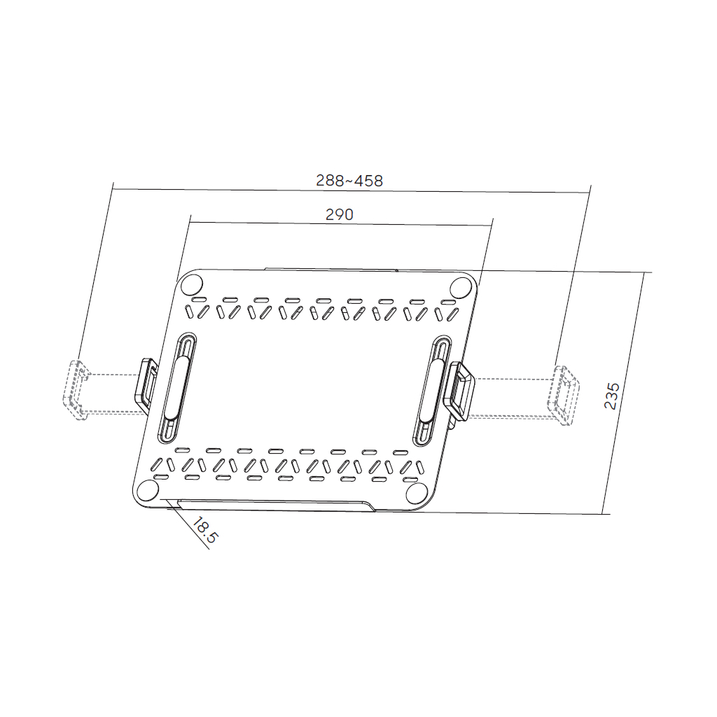 Підставка до ноутбука OfficePro для кронштейнів VESA 75x75, 100x100 (LH340W) - зображення 5