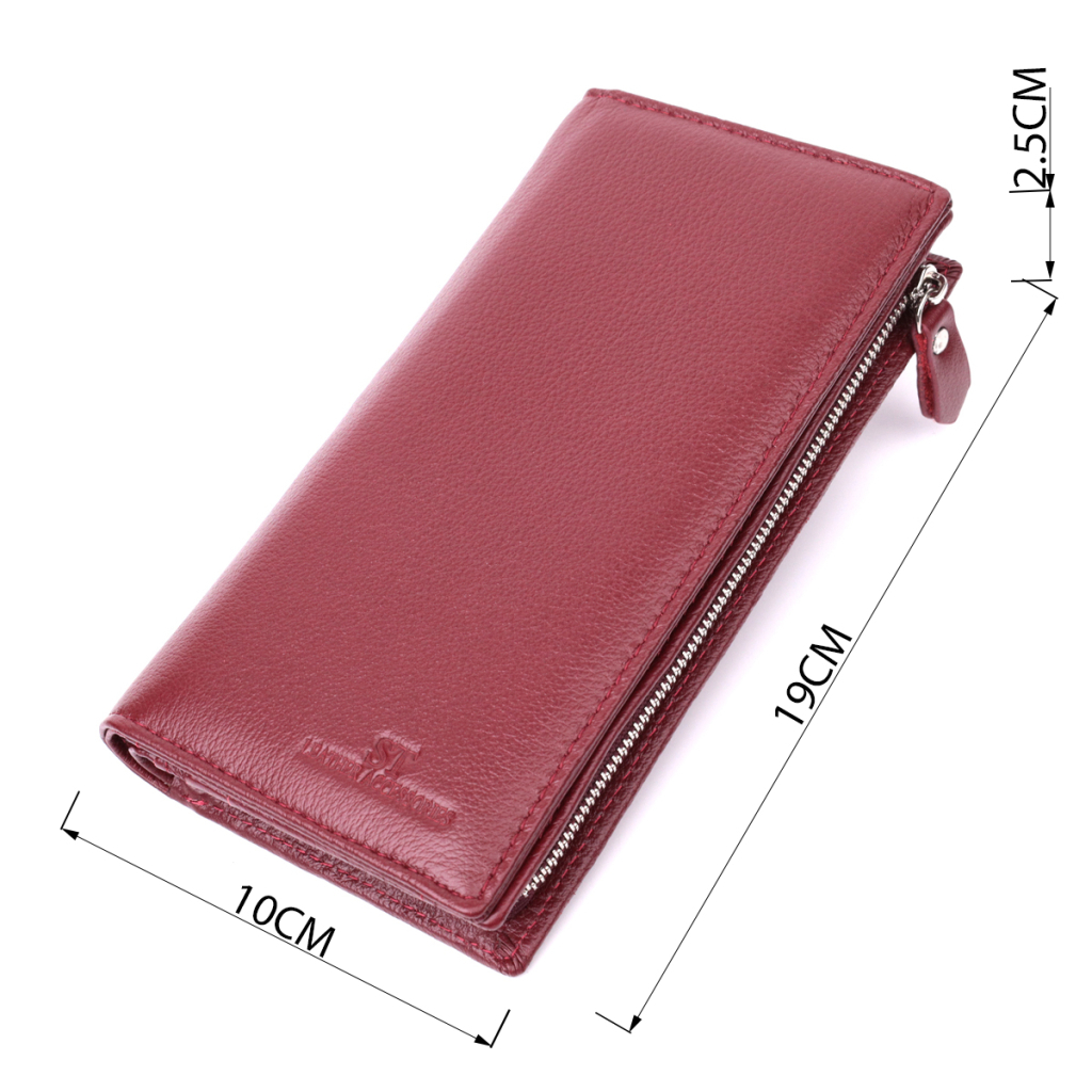 Гаманець ST Leather З натуральної шкіри Бордовий (22534) - зображення 3