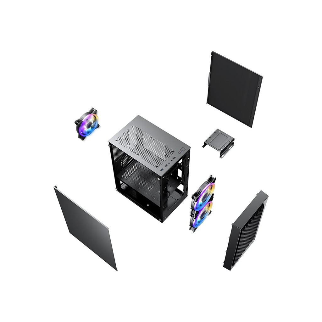 Корпус 1stPlayer BS-2-3F1-BK - зображення 12