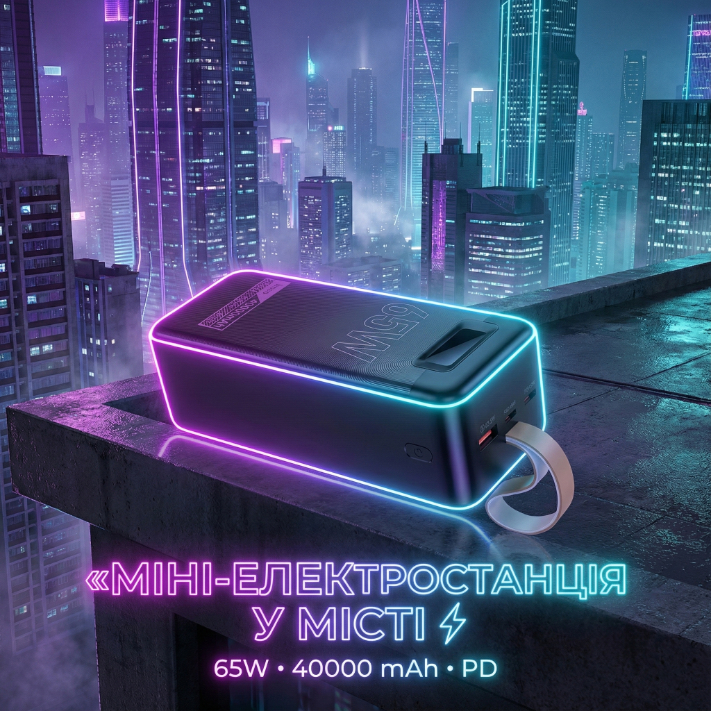 Батарея універсальна HOCO 40000mAh Aquila PD/3.0/65W QC/3.0 Black (DB82 / 714726) - зображення 7