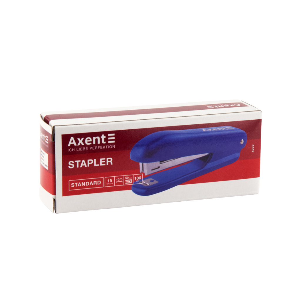 Степлер Axent Standard No. 10/5, 15 sheets, Blue (4222-02-A) - зображення 4