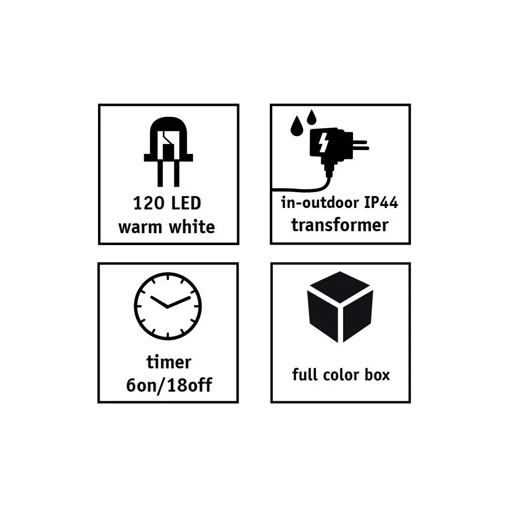 Гірлянда Luca змійка 12 м, 120 LED теплий білий, таймер (8718861692624) - зображення 3