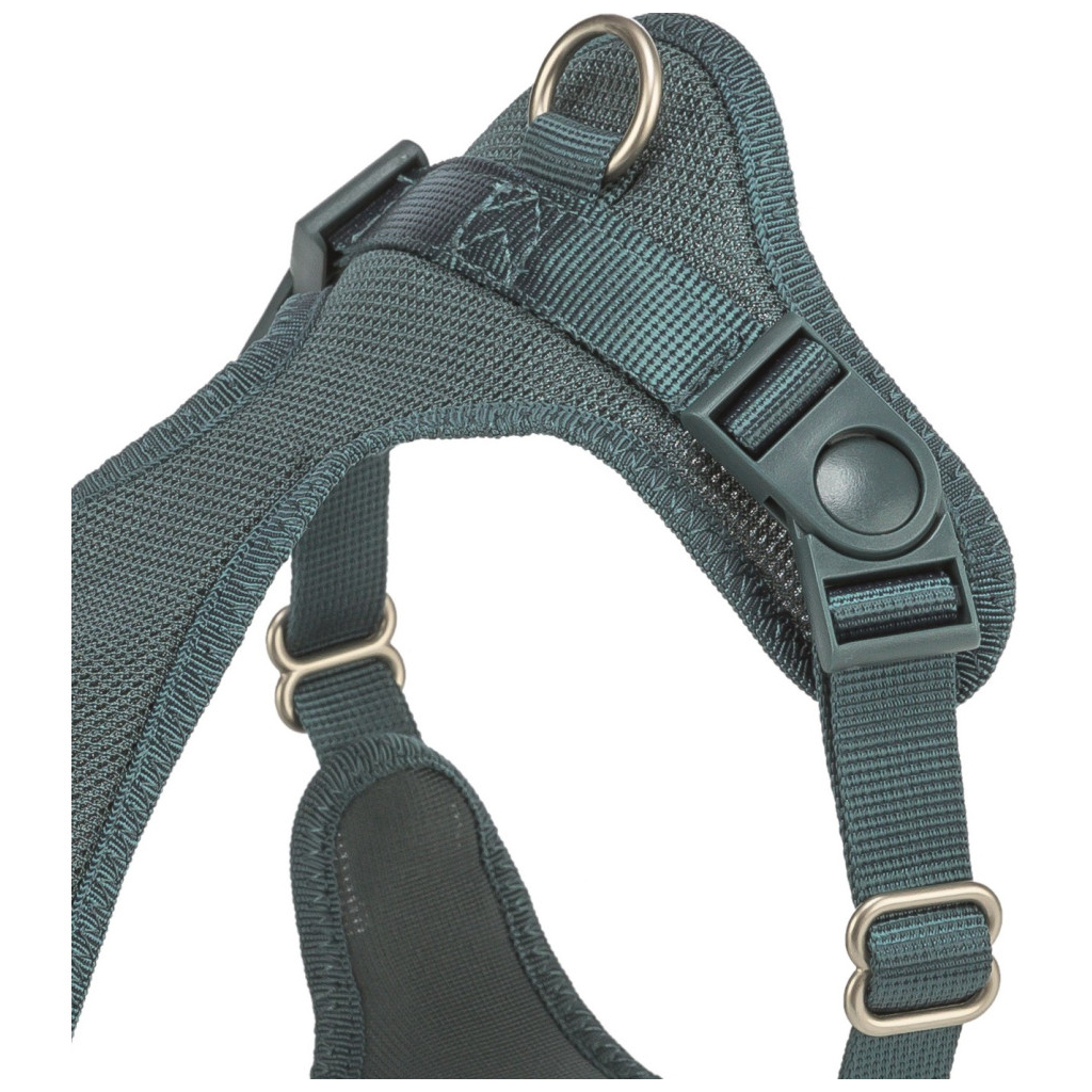 Шлея для собак Trixie Comfort М'яка XXS-XS 25-35 см 15 мм Синьо-зелена (4053032679139) - зображення 2