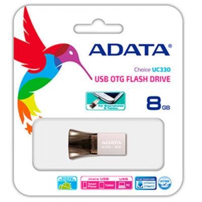 USB флеш накопичувач ADATA 8GB UC330 Black USB 2.0 OTG (AUC330-8G-RBK) - зображення 7