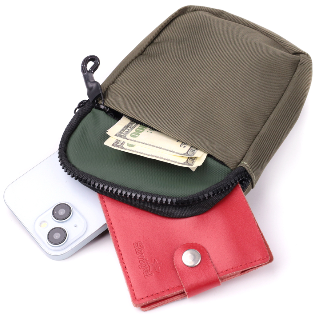 Сумка Vintage Слінг для подорожей з текстилю Зелена (22871) - зображення 7