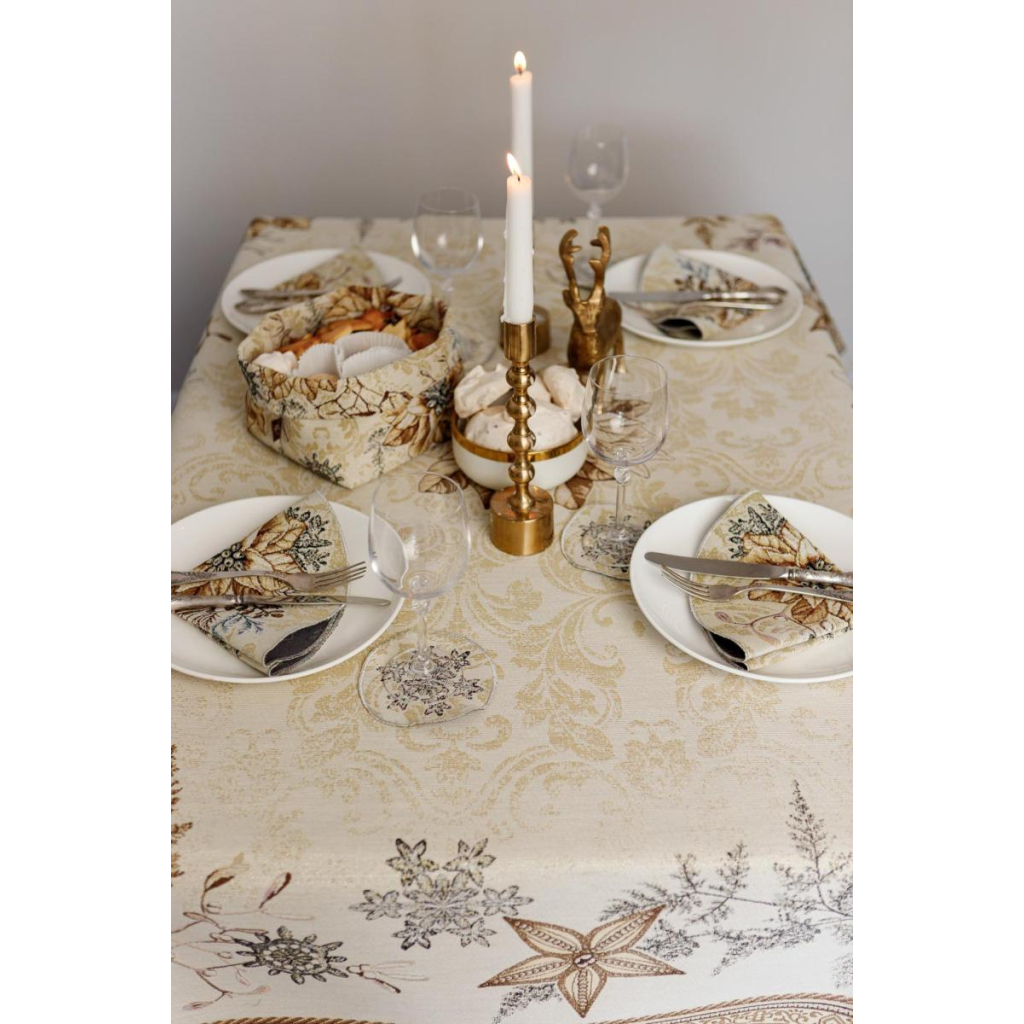 Скатертина Прованс гобеленова з велюром Золоте свято 135х300 см (036323) - зображення 11