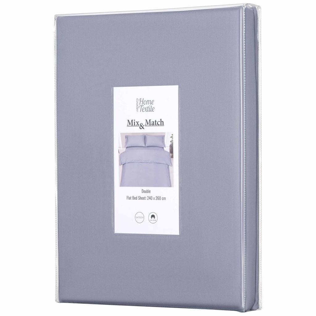 Простирадло Ardesto Mix&Match 100% бавовна, сатин сірий 180х240 см (ART1824FSF) - зображення 2