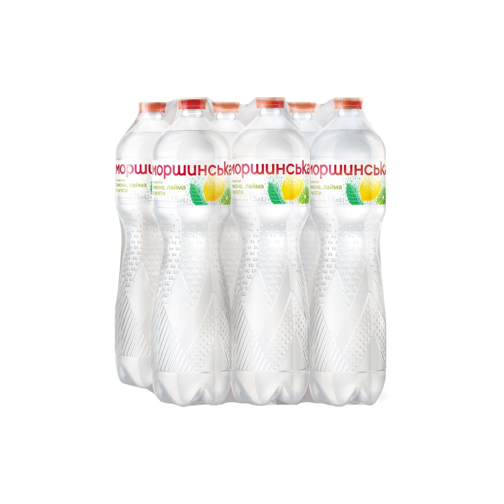 Мінеральна вода Моршинська з ароматом Лимон-Лайм-М'ята 1.5 газ пет (4820017002400) - изображение 2