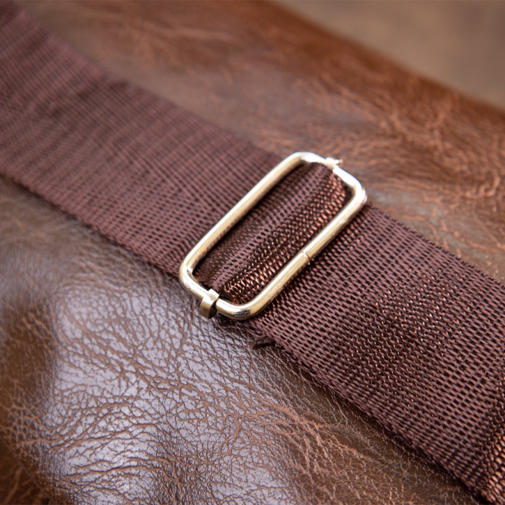 Сумка Vintage Через плече на два відділення шкірзам Темно-коричнева (20560) - зображення 8