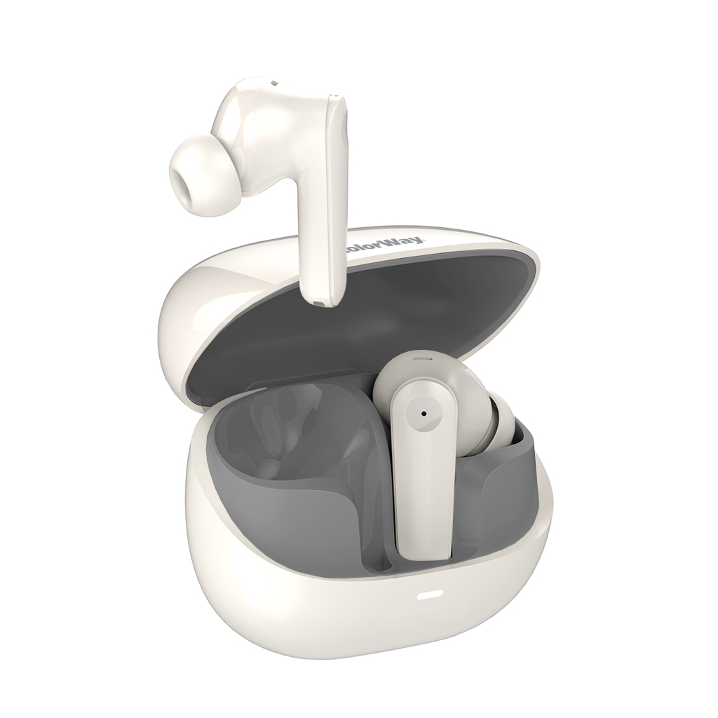 Навушники ColorWay Slim TWS-1 Earbuds Long Life Beige (CW-TWS1BE) - зображення 4