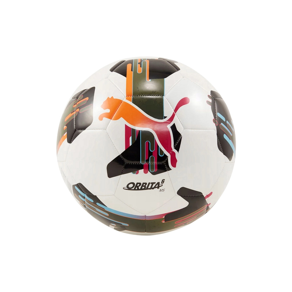 М'яч футбольний Puma Orbita 6 MS 084335-01 білий, чорний, помаранчевий 4 (4067981508471) - зображення 1