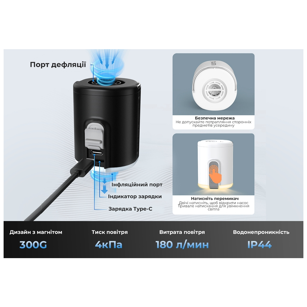 Ліхтар Flextail Tiny Pump 2X з функцією насосу білий (TY2X1600-WT-i) - зображення 8