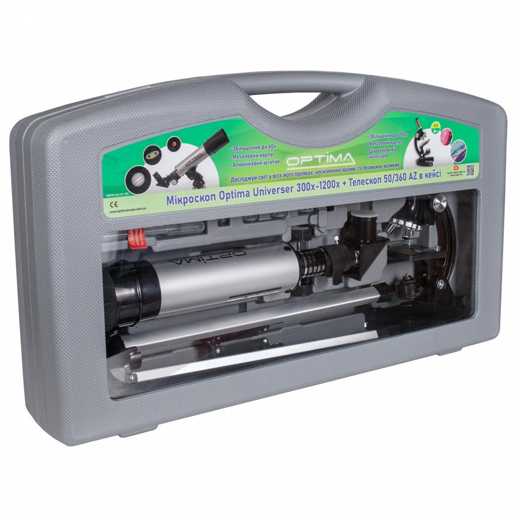 Мікроскоп Optima Universer 300x-1200x + Телескоп 50/360 AZ в кейсе (928587) - зображення 7