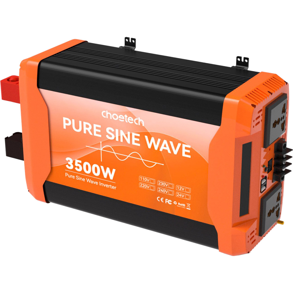 Автомобільний інвертор Choetech 12/220V 1600Вт, чиста синусоїда (CJ3500Q-V2) - зображення 1