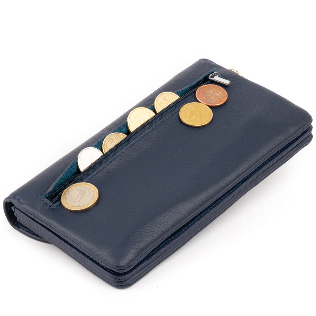 Гаманець ST Leather Зі шкіри Темно-синій (19317) - зображення 8