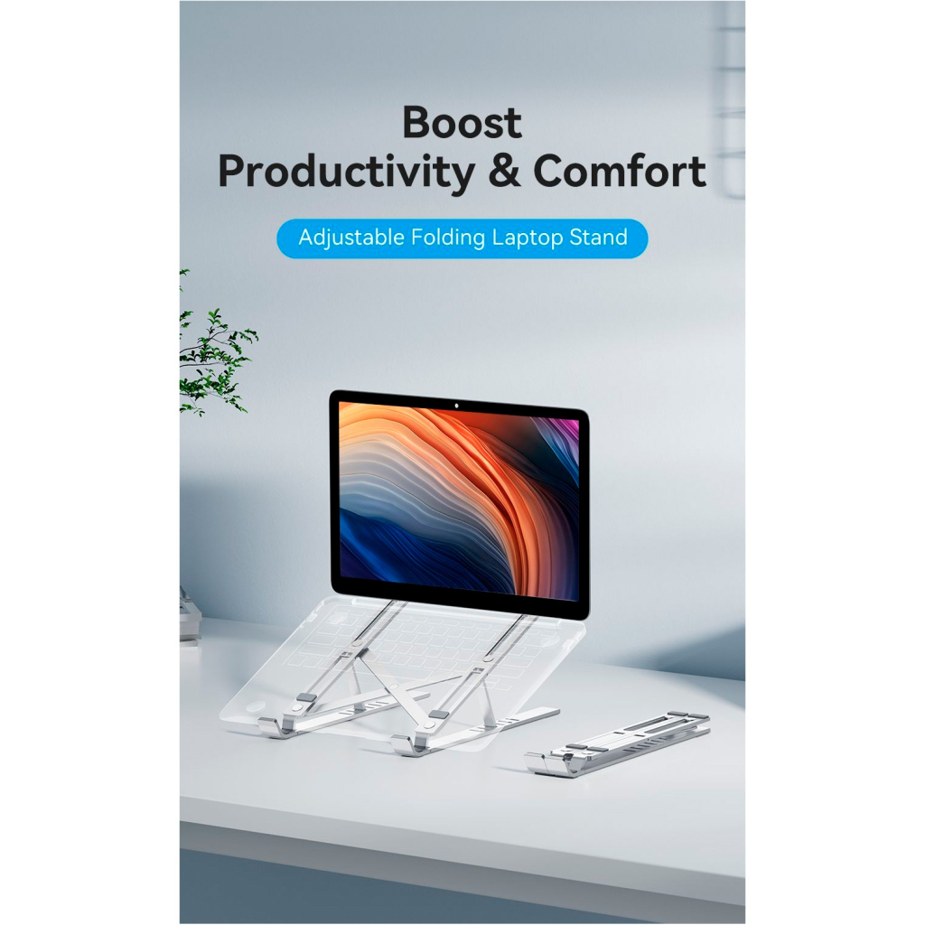 Підставка до ноутбука Vention Laptop X-type Stand Silver Aluminum Alloy (KDMI0) - зображення 3