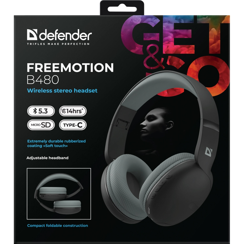 Навушники Defender FreeMotion B480 Bluetooth Black (63480) - зображення 10
