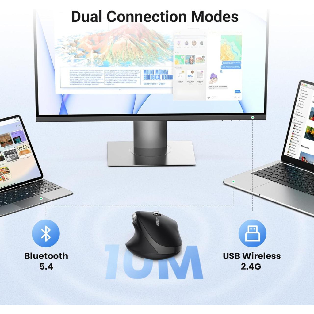 Мишка Ugreen M751 Wireless/Bluetooth Black (45792) - зображення 5