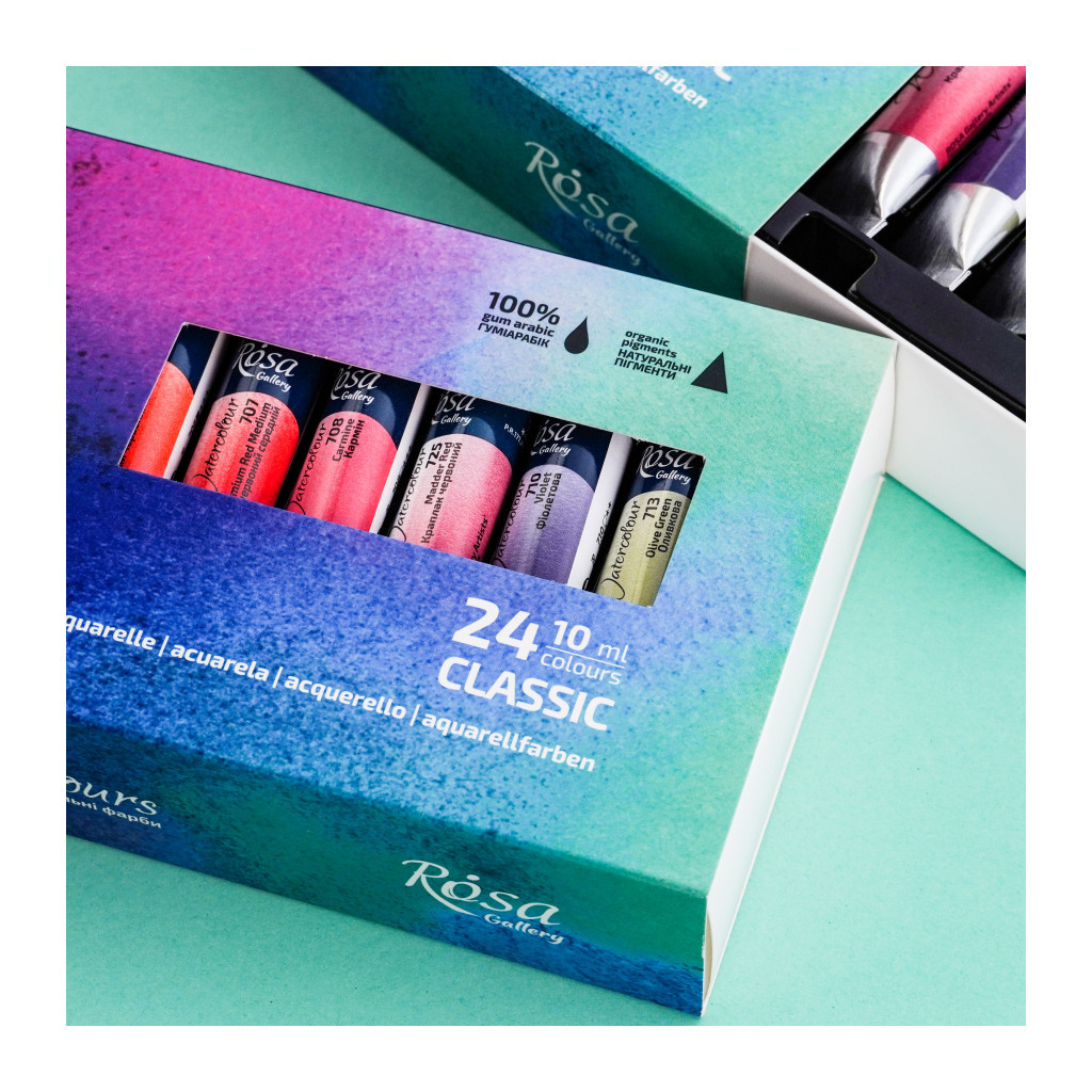 Акварельні фарби Rosa Gallery Classic 24 кольри по 10мл (4823098540670) - зображення 4