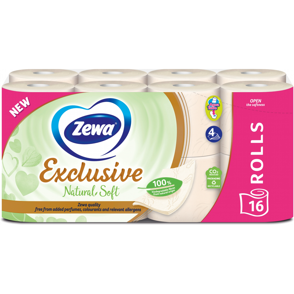 Туалетний папір Zewa Exclusive Natural Soft 4 шари 16 рулонів (7322541361918) - зображення 2