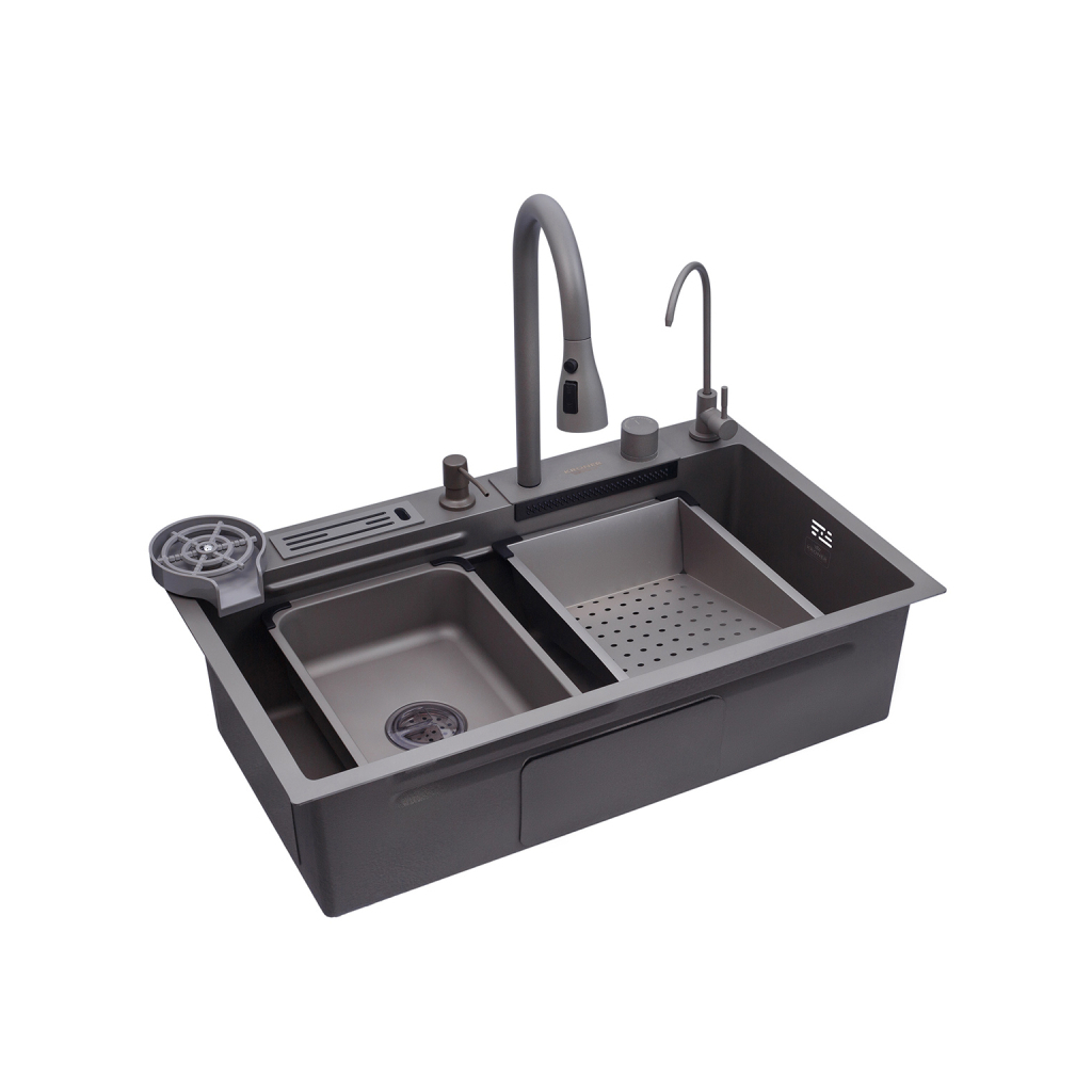 Мийка кухонна Kroner Schwarze-SET7545NGPVD (CV033806) - зображення 4