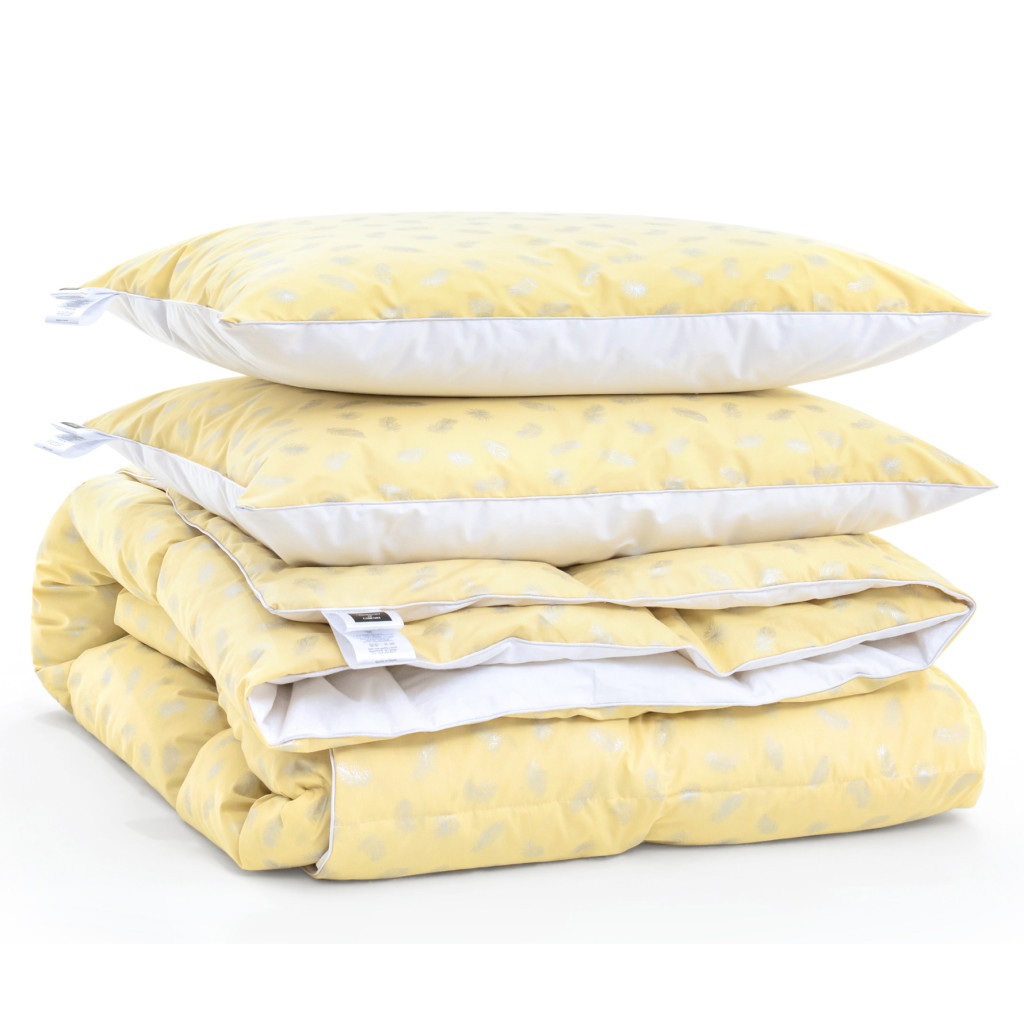 Ковдра MirSon Набір пуховий №2101 Bio-Beige Зима 90% пух 140х205 + подушки 50х70 2 шт м'які (2200003021714) - зображення 4