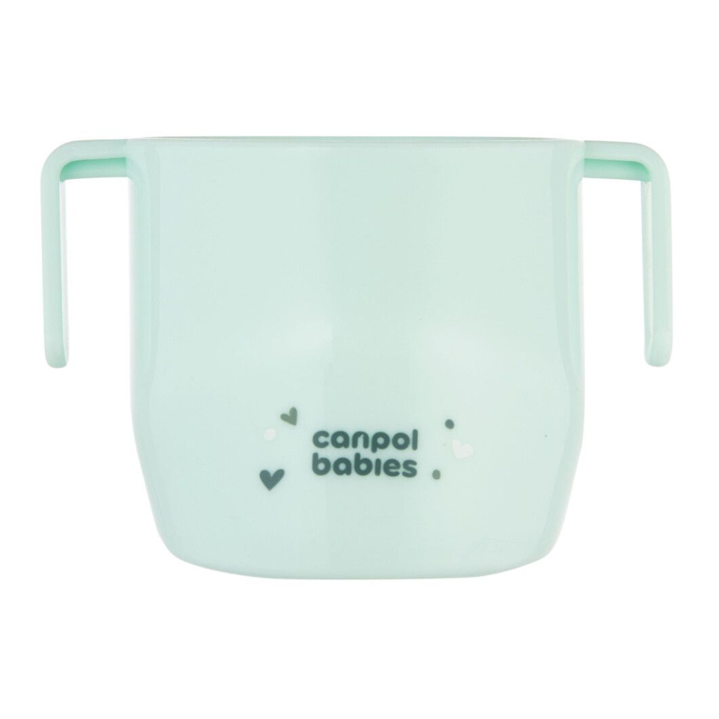 Набір дитячого посуду Canpol babies ергономічна кружка для навчання самостійного пиття, бірюзова (74/060_tur) - зображення 2