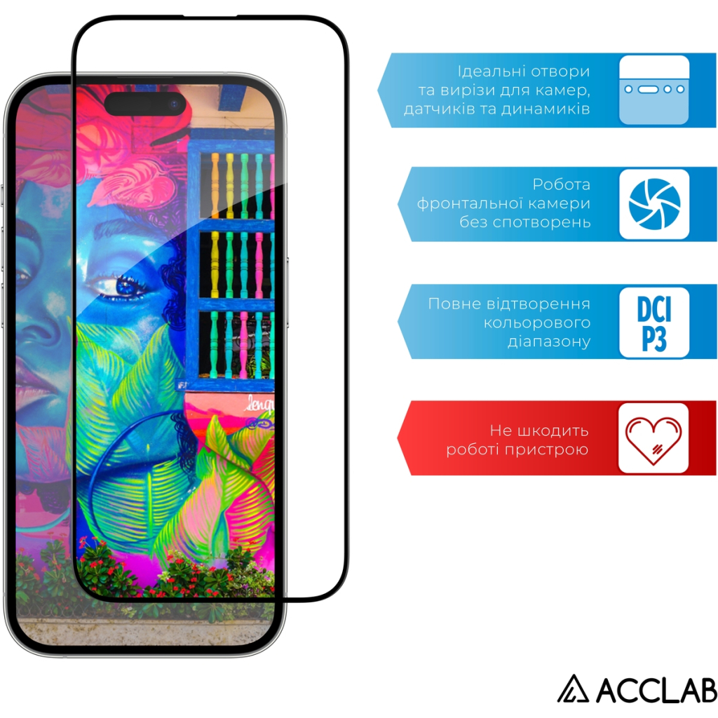 Скло захисне ACCLAB Full Glue ESD Apple iPhone 14 Pro Black (1283126542046) - зображення 5