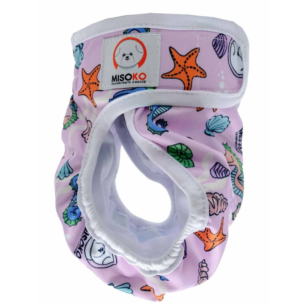 Підгузки для тварин MISOKO&CO багаторазові для собак-сук, з морськими кониками S 1 шт. рожеві (HAINMSK63937) - зображення 2