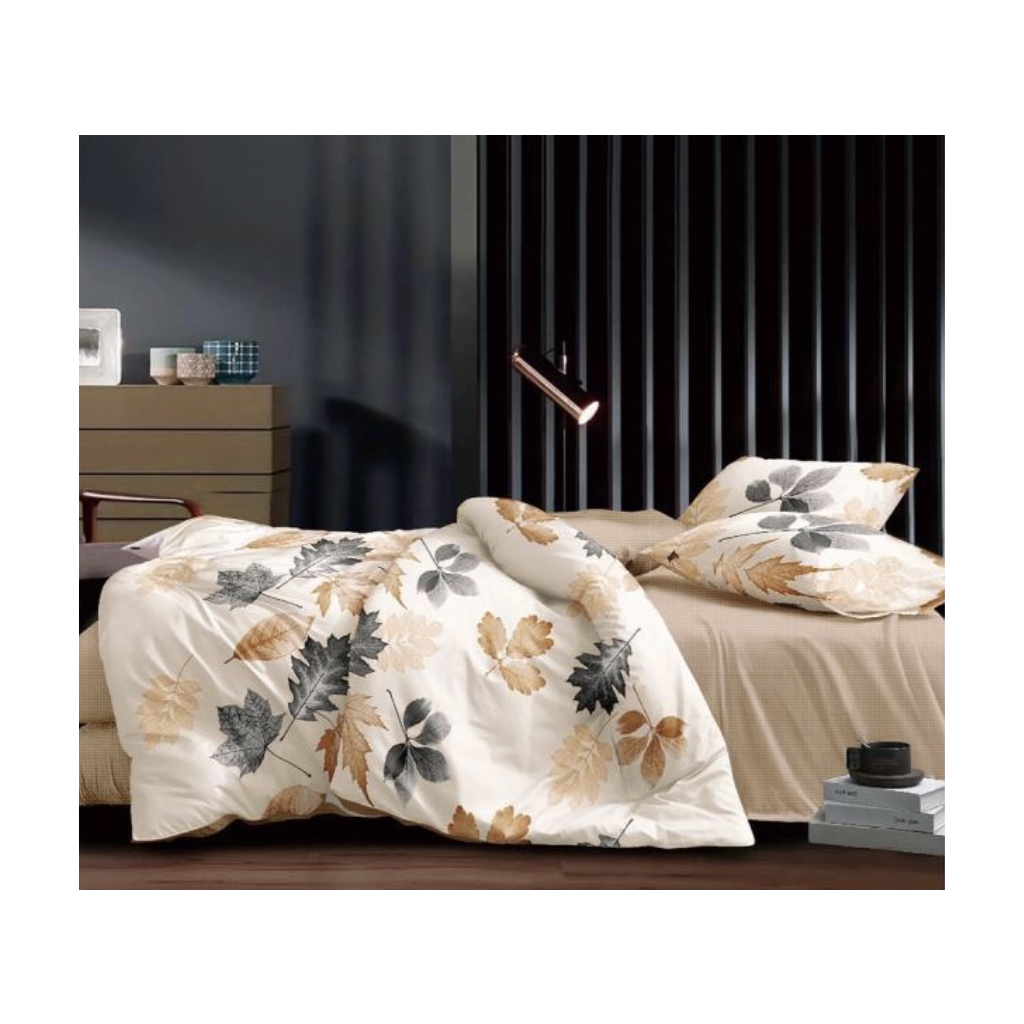 Постільна білизна ШЕМ Royal Satin осінні листочки євро 220 х 200 (євро RS_осінні листочки) - зображення 1
