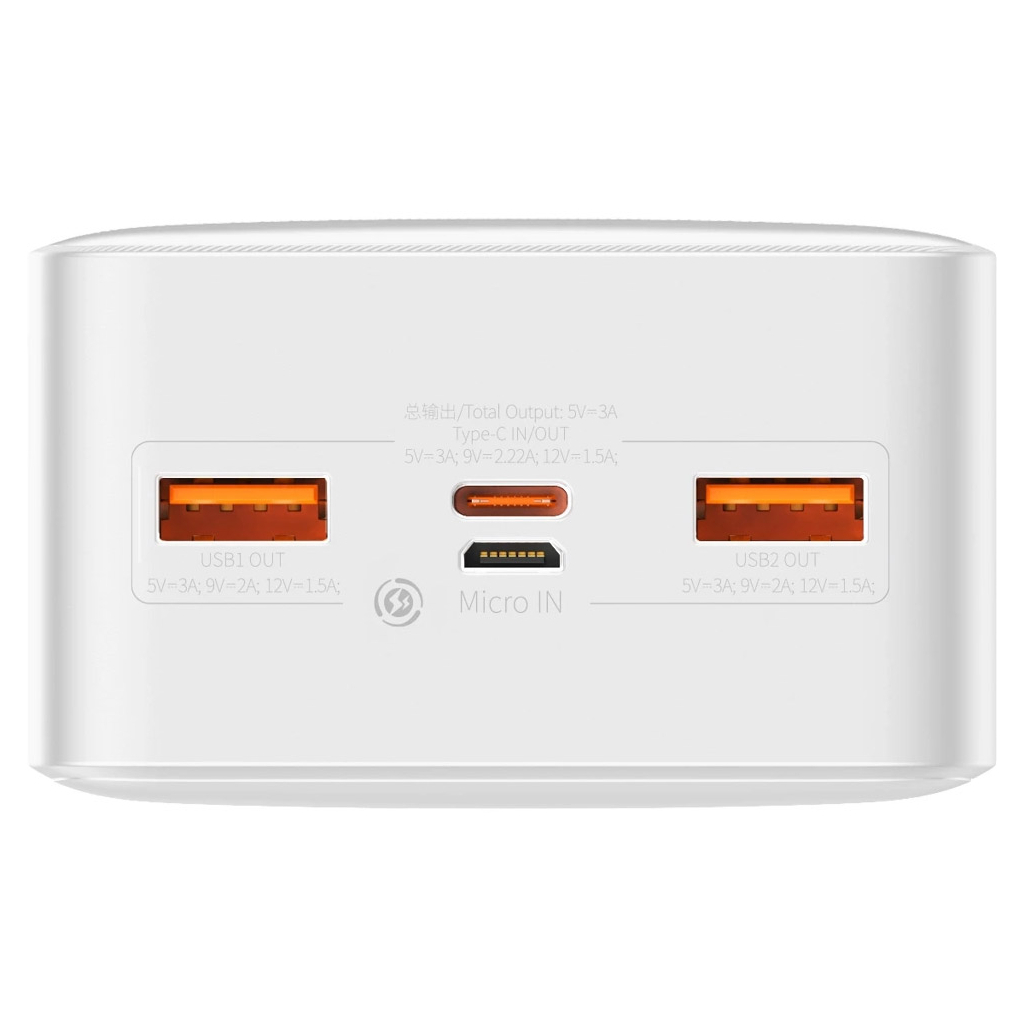 Батарея універсальна Baseus Bipow Overseas 30000mAh 20W, White (PPBD050402) - зображення 4