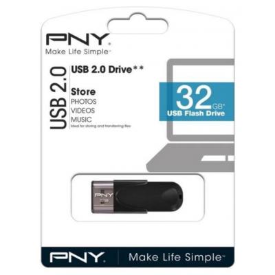 USB флеш накопичувач PNY flash 32GB Attache4 Black USB 2.0 (FD32GATT4-EF) - зображення 4