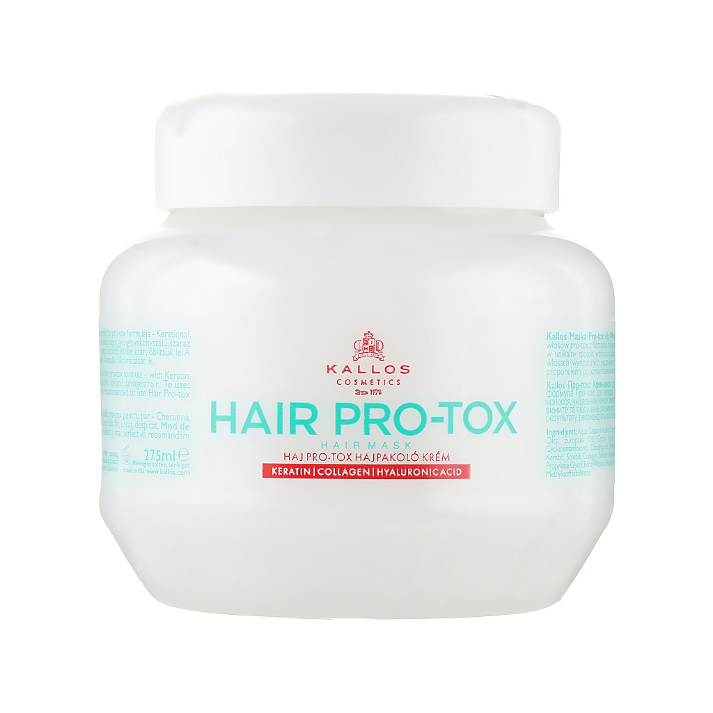 Маска для волосся Kallos Cosmetics Hair Pro-Tox Відновлювальна з кератином, колагеном і гіалуроновою кислотою 275 мл (5998889515942) - зображення 1